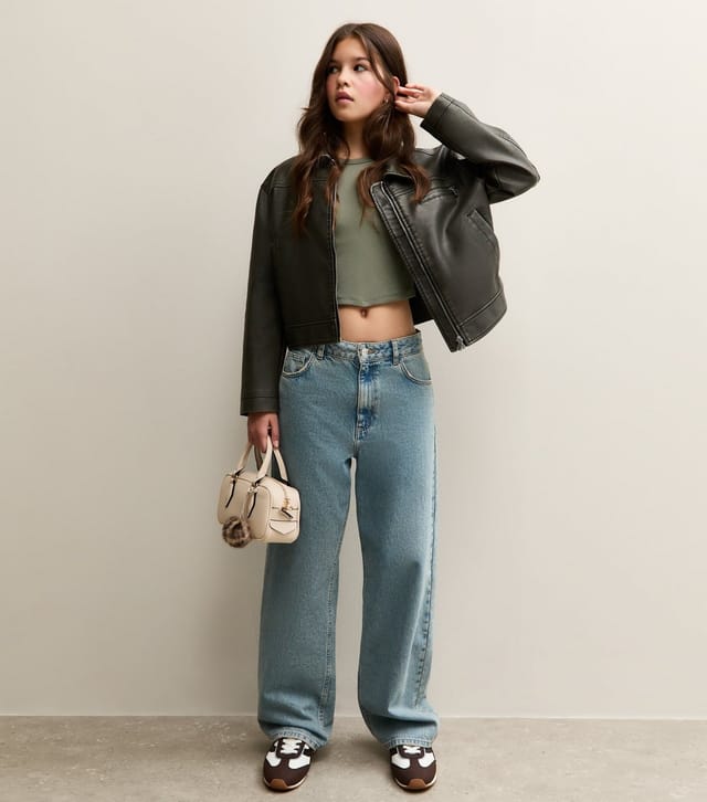 New Look Girls' Light Khaki Short Sleeve Baby Tee Top New Look - 3