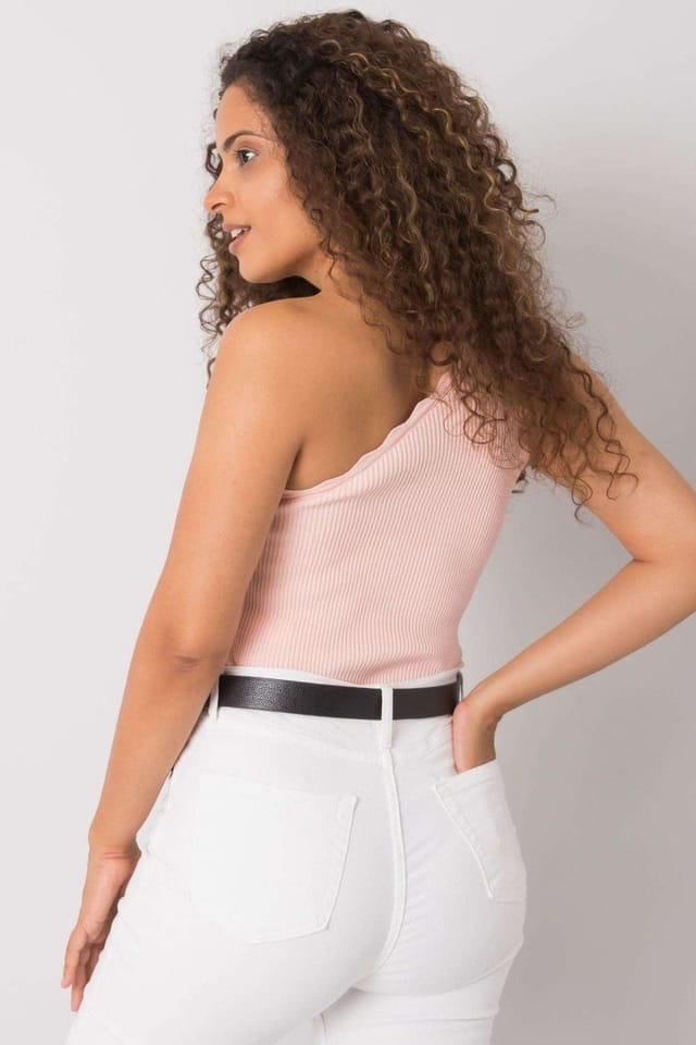 Love Lace Love Lace Women's Ribbed One Shoulder Stretch Top in Pink - 3