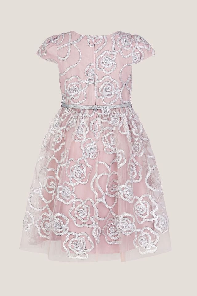 Monsoon Monsoon Women's Rose Tinsel Party Dress Pink - 3