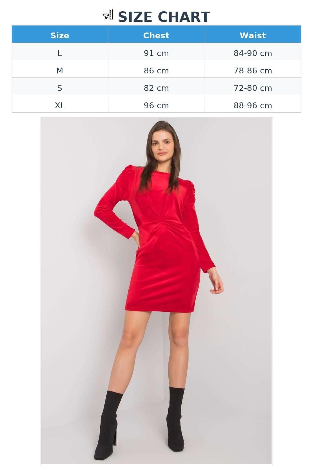Love Lace Love Lace Women's Evening Fitted Velour Dress Long Sleeve in Red - 4
