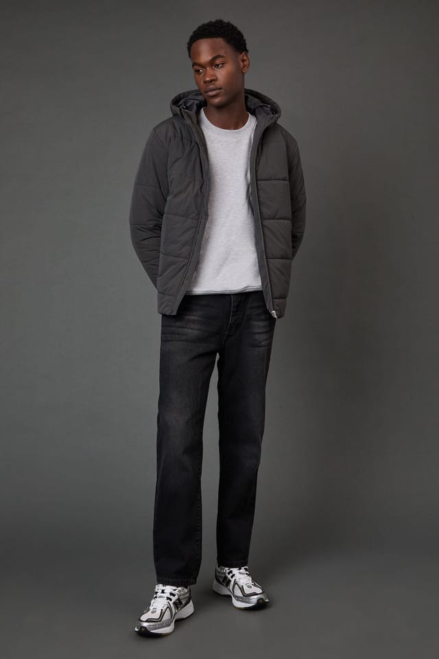 Burton Burton Men's Dark Grey Quilted Padded Hooded Jacket - 2