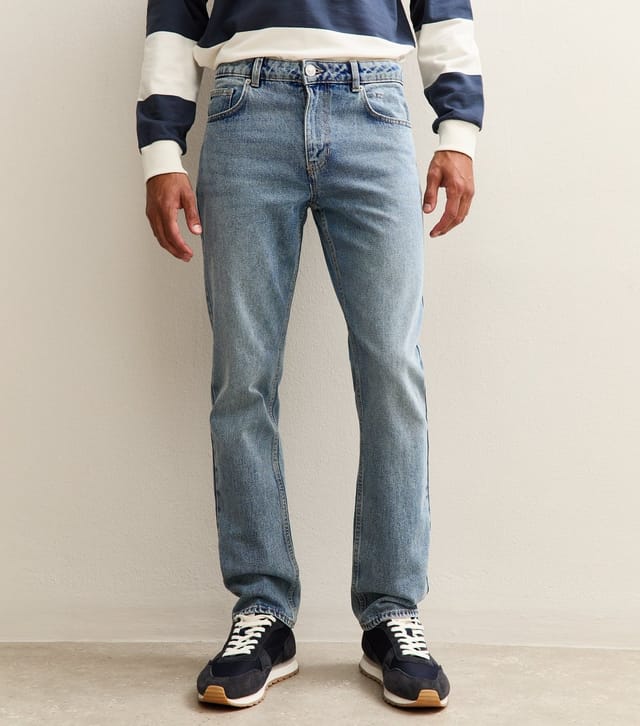 New Look Men's Light Blue Straight Leg Jeans New Look - 3