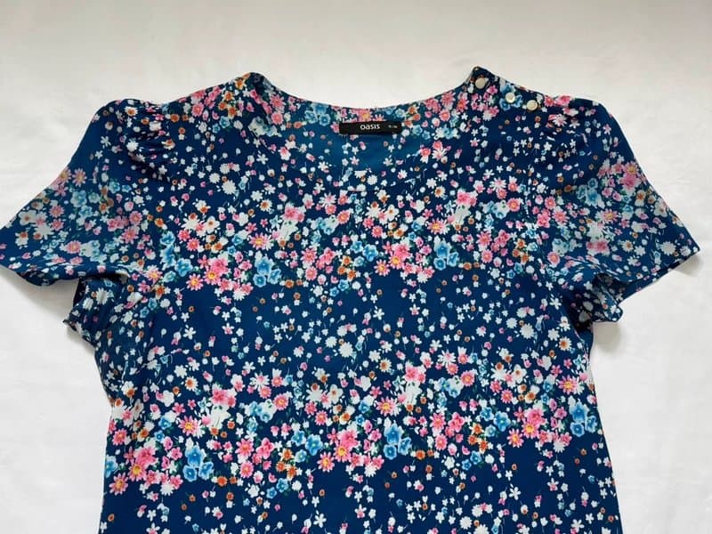 Oasis Navy floral print blouse top from Oasis