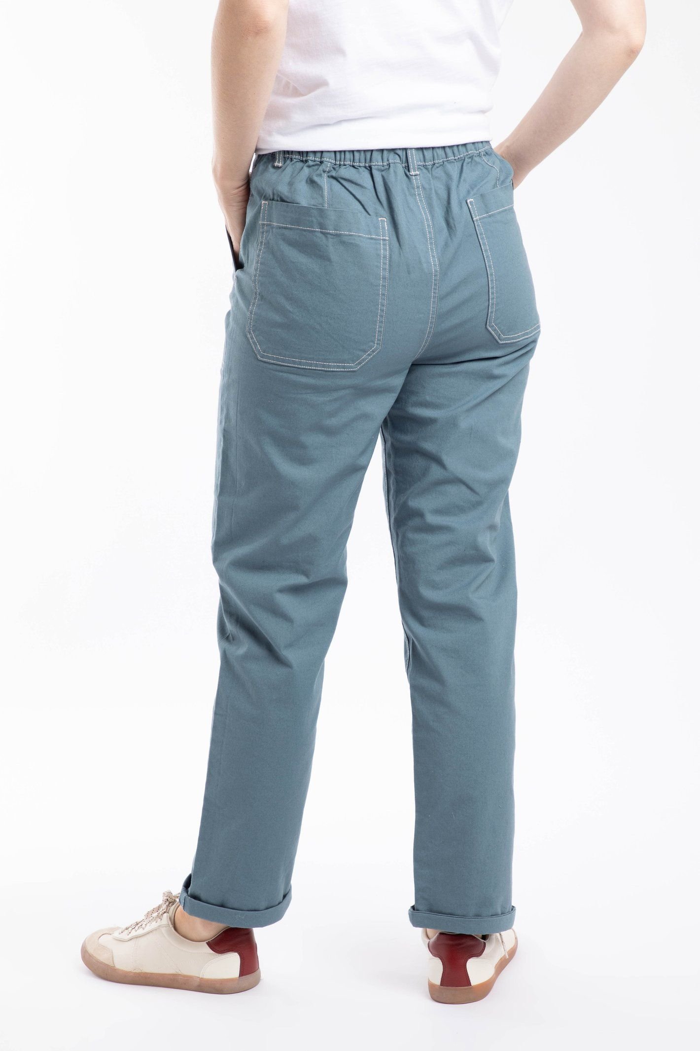 Weird Fish Weird Fish Women's Malorri Chino Trousers in Light Blue - 3