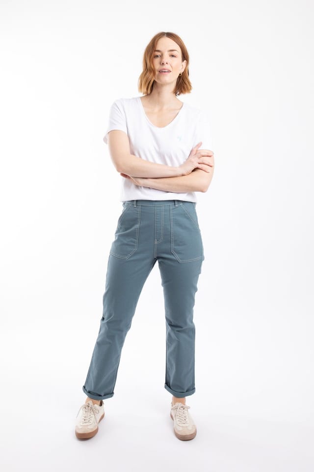 Weird Fish Weird Fish Women's Malorri Chino Trousers in Light Blue - 3