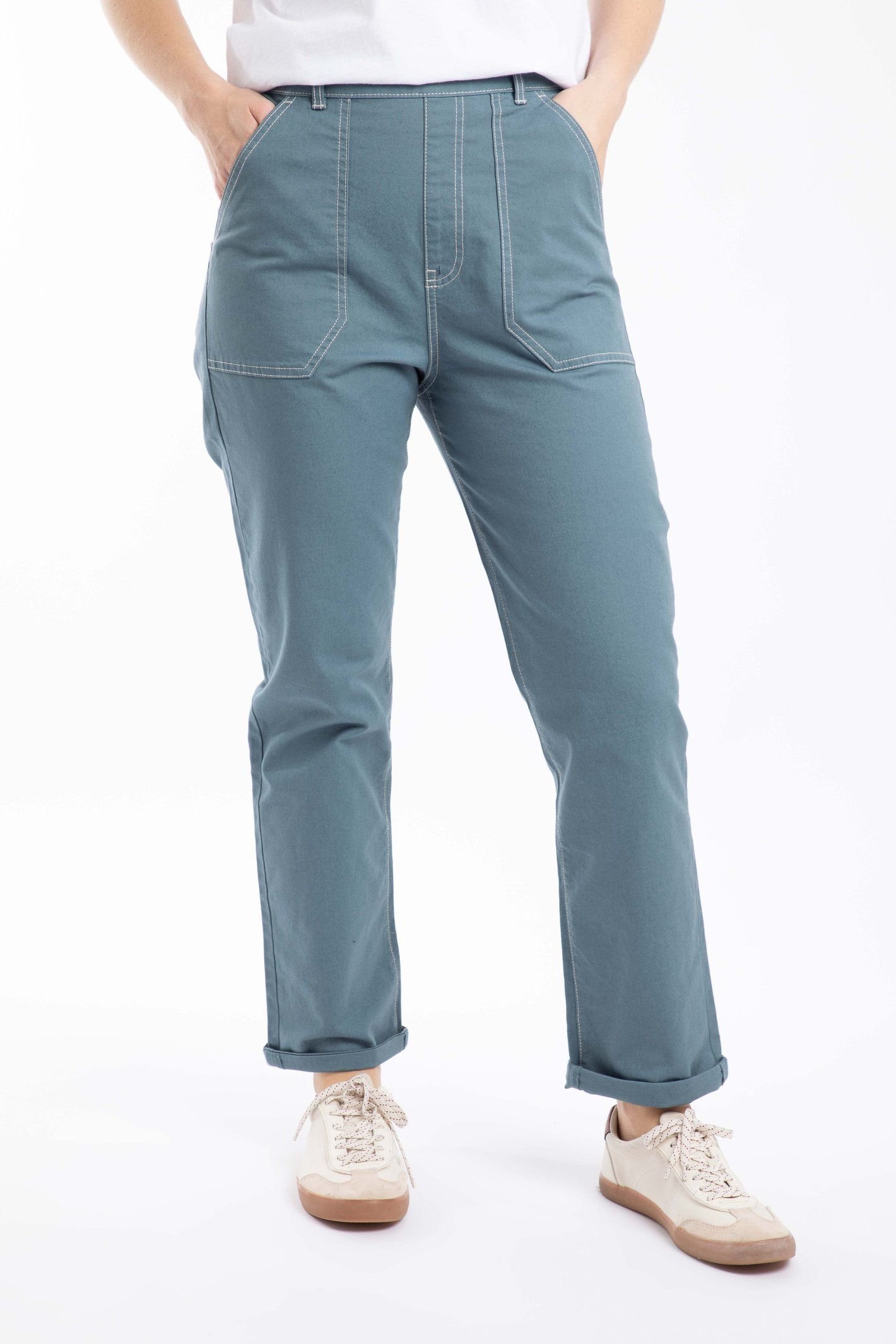 Weird Fish Weird Fish Women's Malorri Chino Trousers in Light Blue - 4