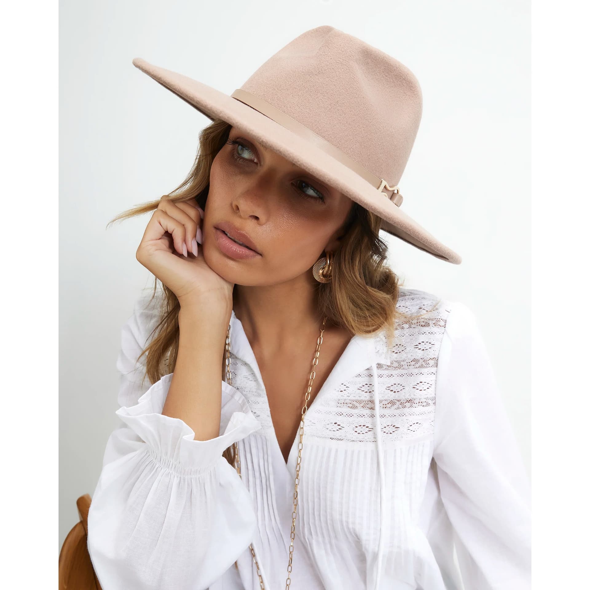 River Island River Island Womens Beige Buckle Band Fedora