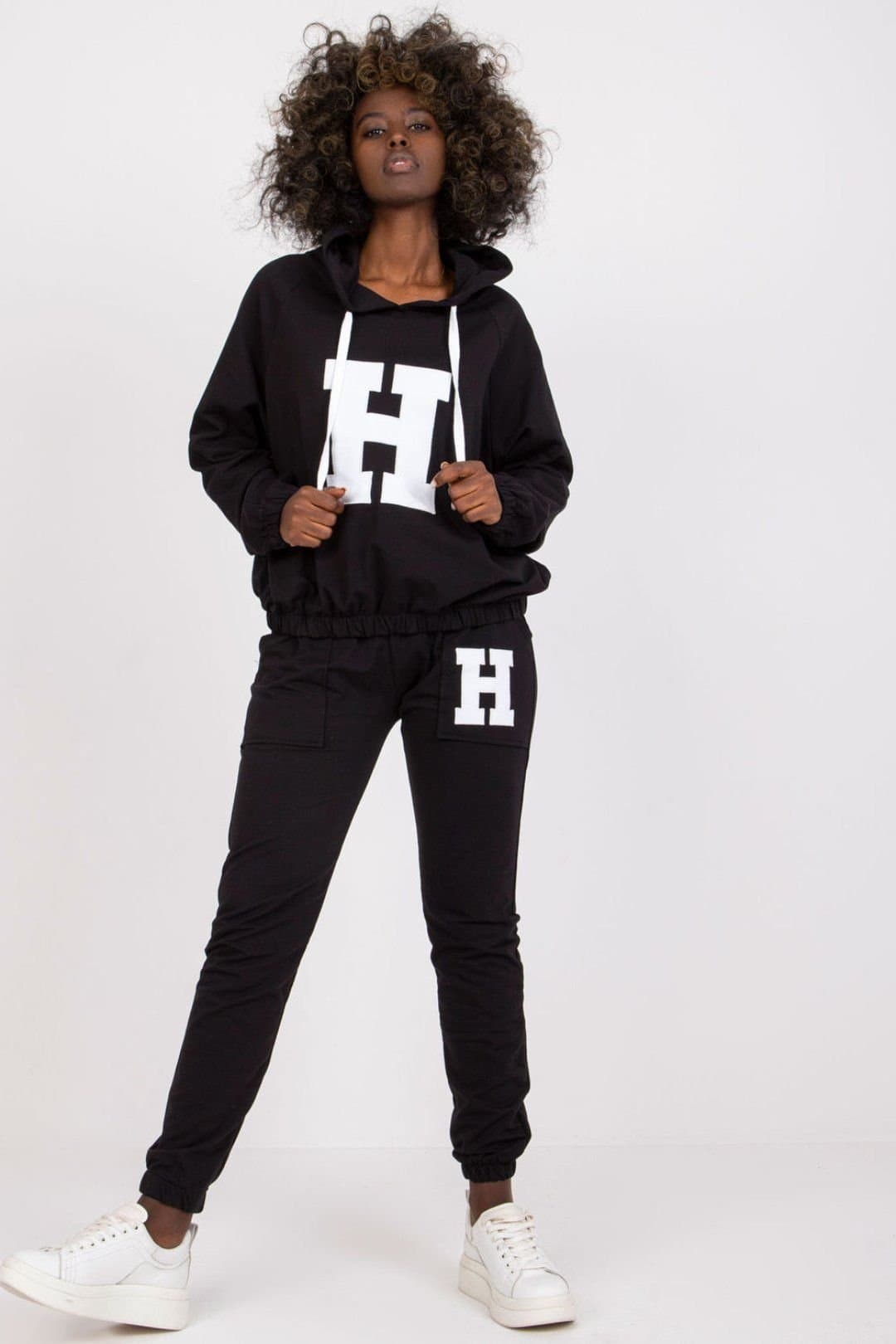 Love Lace Love Lace Women's Hooded Sweatshirt & Jogger Pant Set in Black
