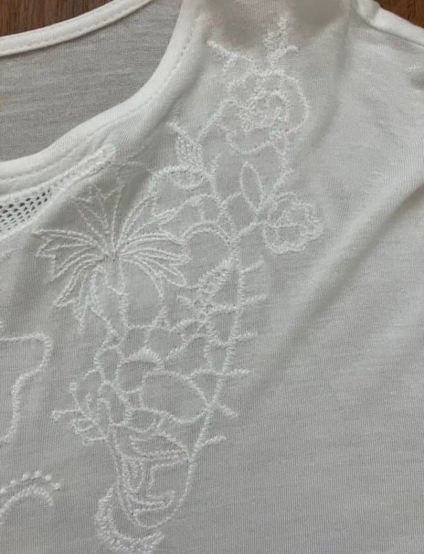 Topshop Vintage Topshop embroidery and mesh detail top