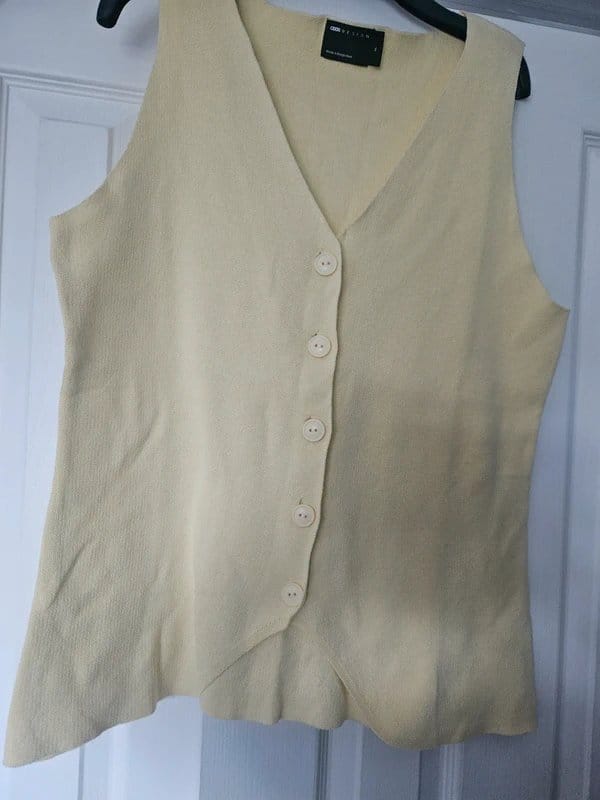 ASOS Yellow Knit Waistcoat BNWT Size M
