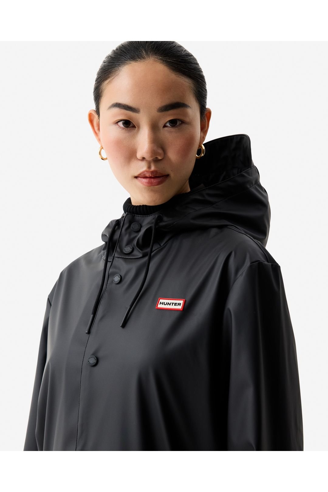 Hunter Hunter Women's Jo Pu Rain Coat Black in Merlot - 3