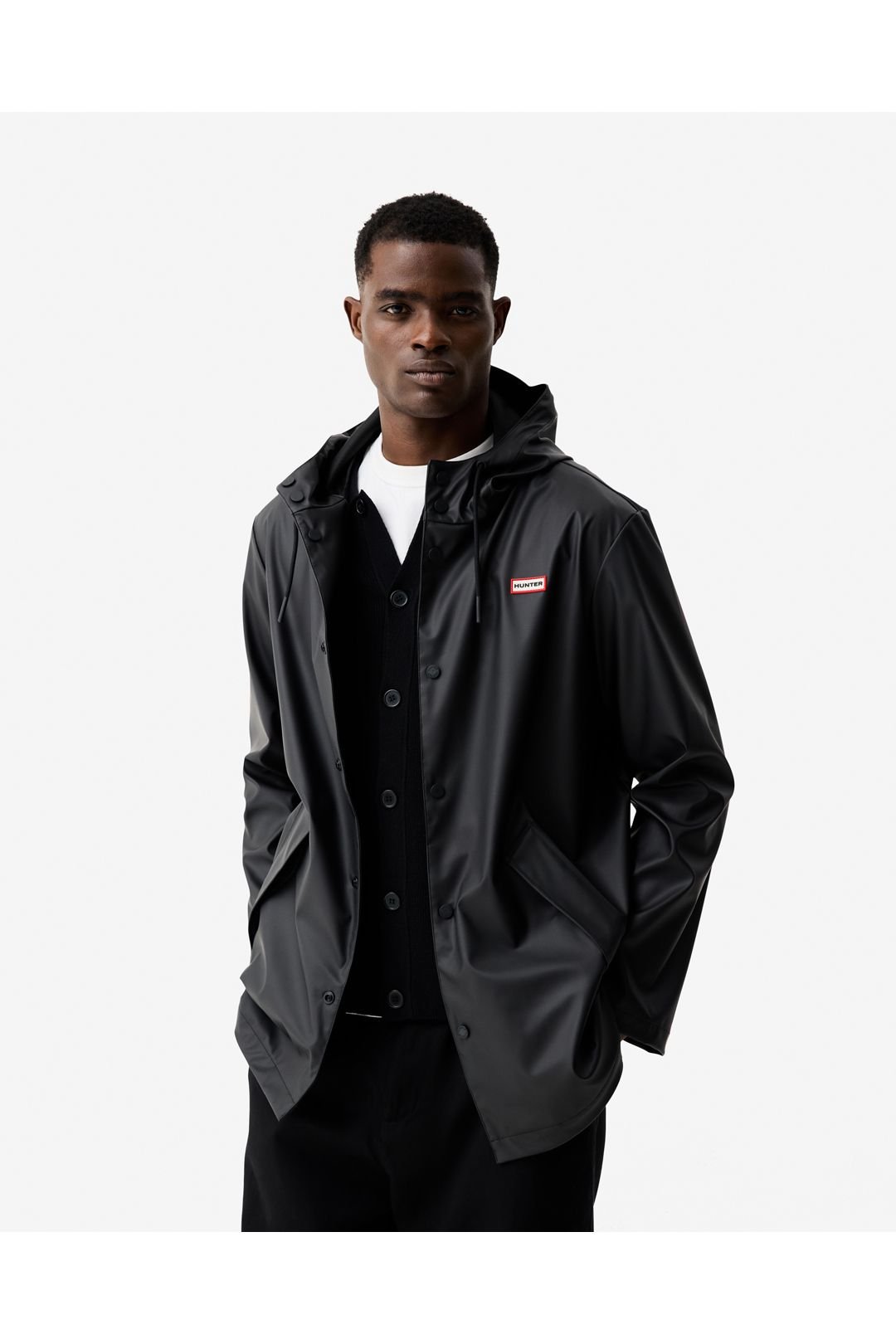 Hunter Hunter Women's Jo Pu Rain Coat Black in Merlot - 4