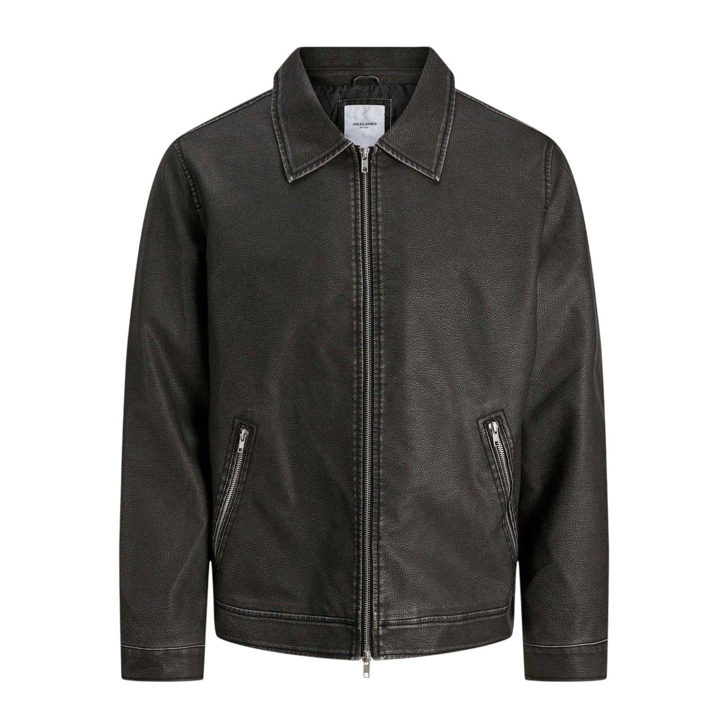 jack & jones Jack & Jones Men's Polyurethane Long-Sleeved Jacket in Black