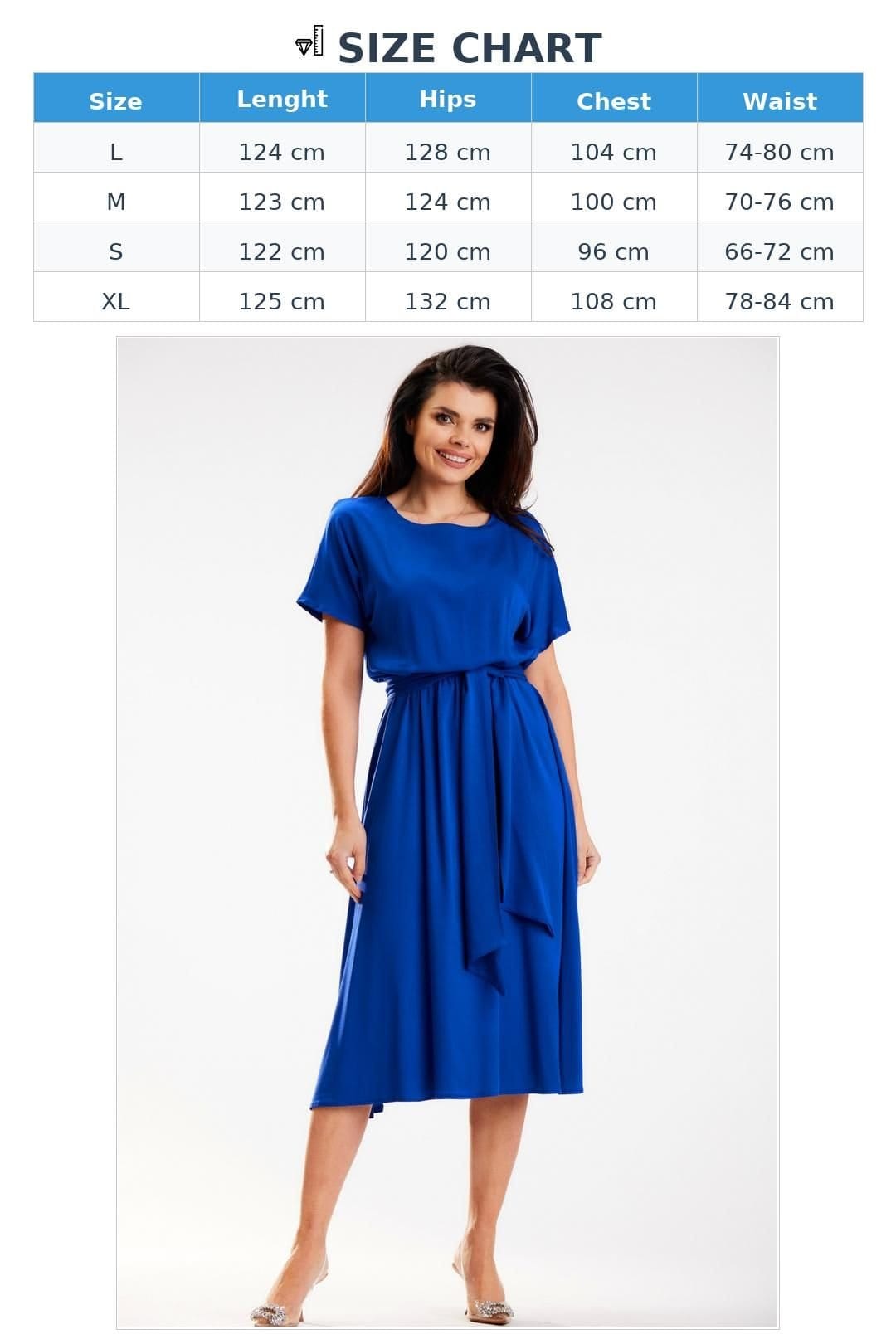 Love Lace Love Lace Women's Viscose Kimono Midi Dress with Waist Sash in Blue - 4