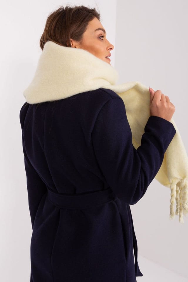Love Lace Love Lace Women's Smooth Polyester Scarf with Tassels for Fall Winter Wear in Cream - 3