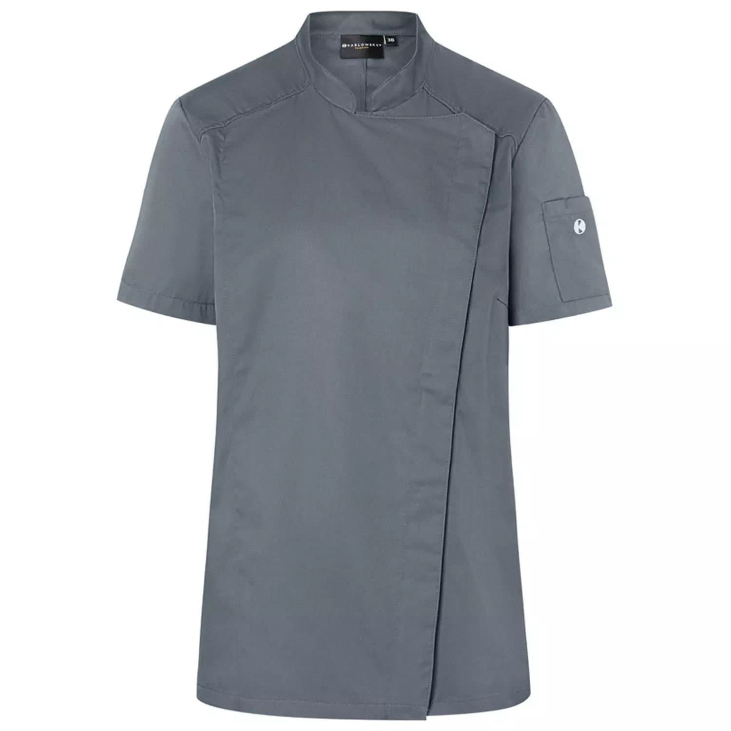 Karlowsky Karlowsky Men's Modern-Look Short-Sleeved Chef Jacket in Dark Grey