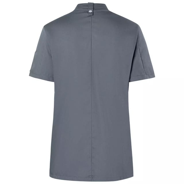 Karlowsky Karlowsky Men's Modern-Look Short-Sleeved Chef Jacket in Dark Grey - 2