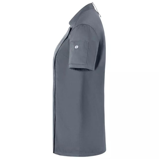 Karlowsky Karlowsky Men's Modern-Look Short-Sleeved Chef Jacket in Dark Grey - 3