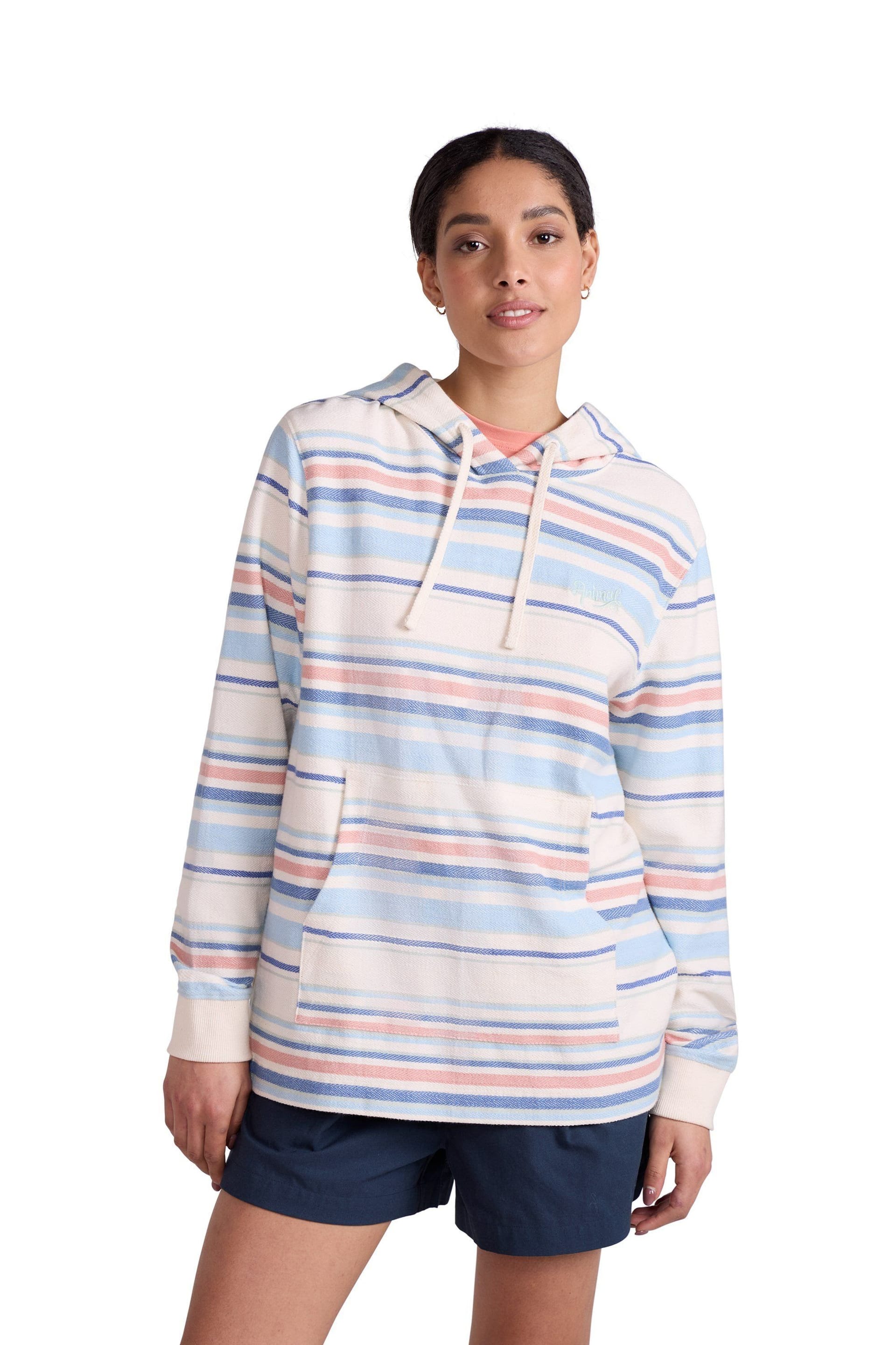 Animal Animal Women's 'Lila' Cotton Beach Hoodie Casual Adjustable Lightweight Sweatshirt in Coral - 4