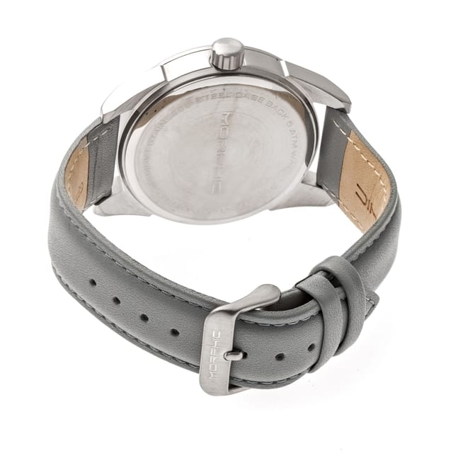 Morphic Morphic Men's M63 Series Leather-Band Watch w/Date in Grey - 2