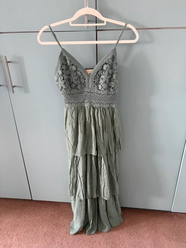 Rebellion Green ruffle skirt sun dress