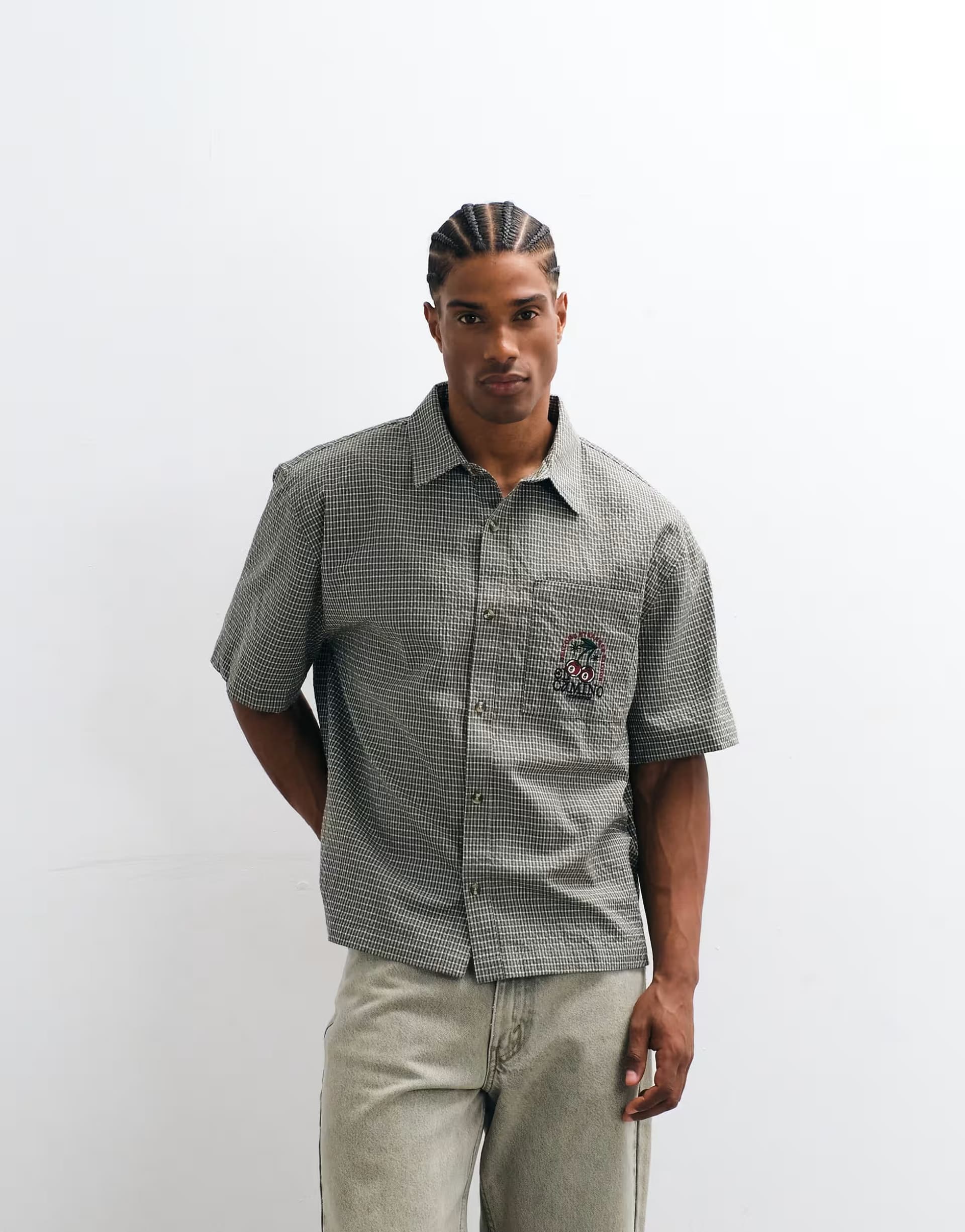 ASOS Cotton On darcy short sleeve shirt in khaki check