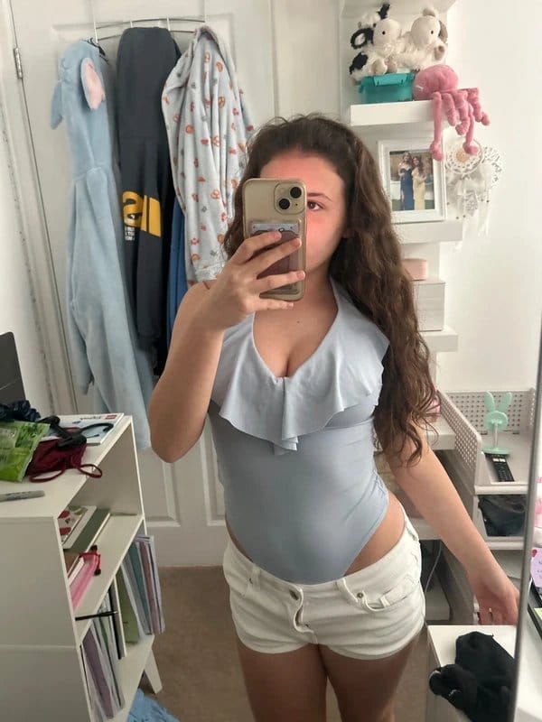 Bershka Light Blue Bodysuit XS