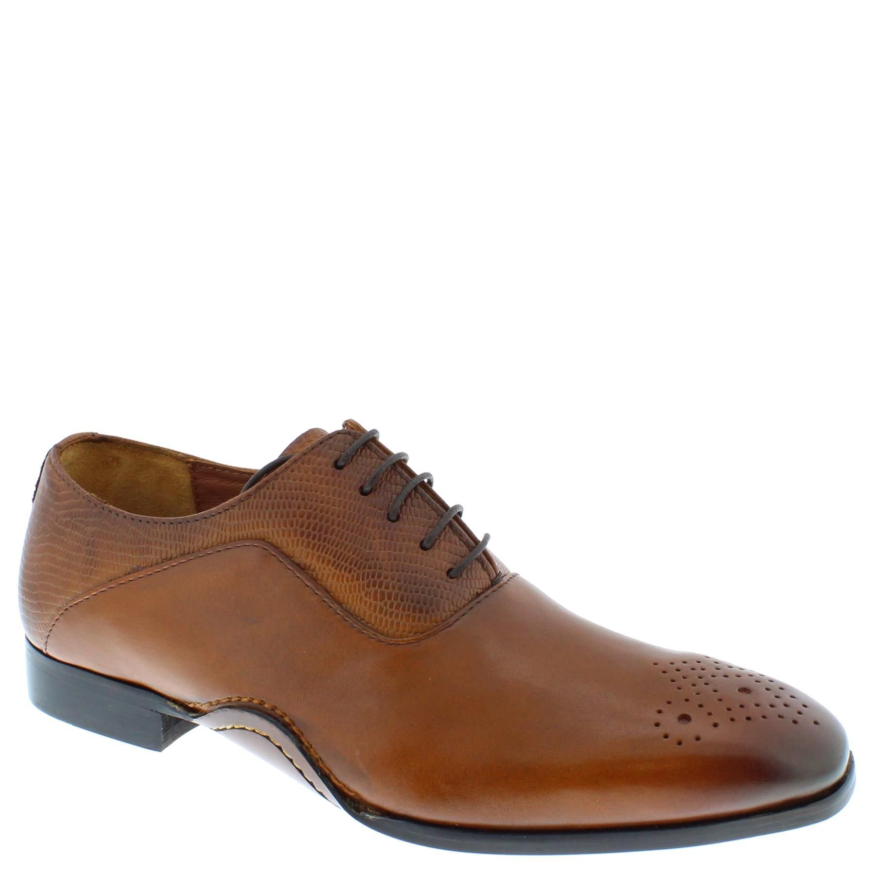 HX London HX London Men's Hillingdon Leather Lace Up Brogue Oxford Shoes in Tan - 2