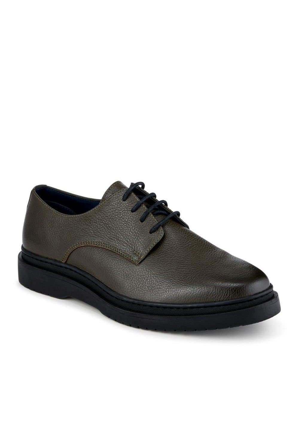 Jones Bootmaker Jones Bootmaker Khaki Leather Lace-Up Shoes