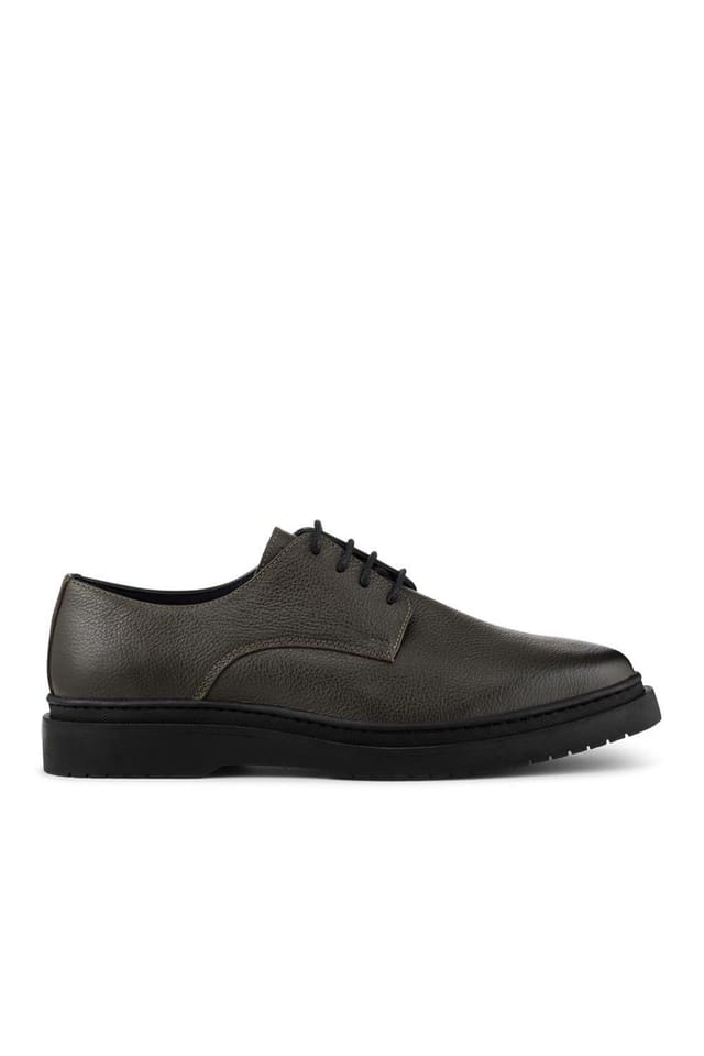 Jones Bootmaker Jones Bootmaker Men's Jameson All-Leather Smart Lace Up Shoes in Khaki - 2