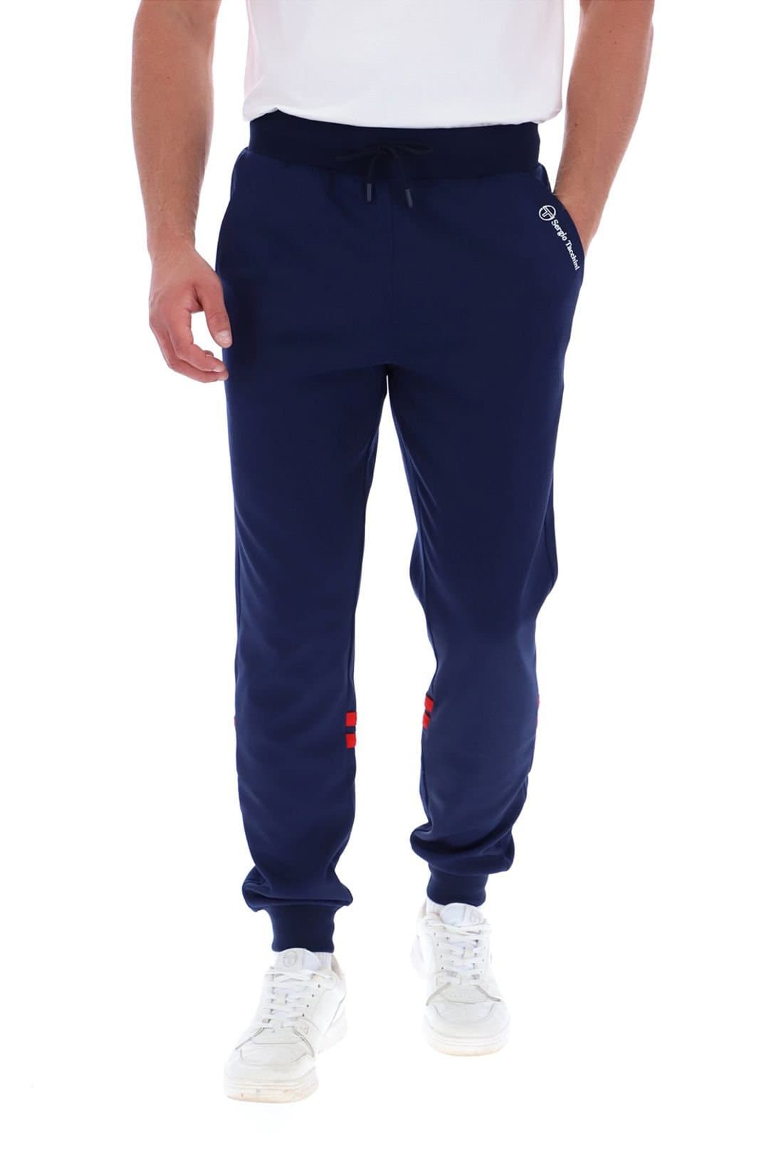 Sergio Tacchini Sergio Tacchini Men's Blow Track Pant Maritime Blue/Adrnaline Rush in Blue