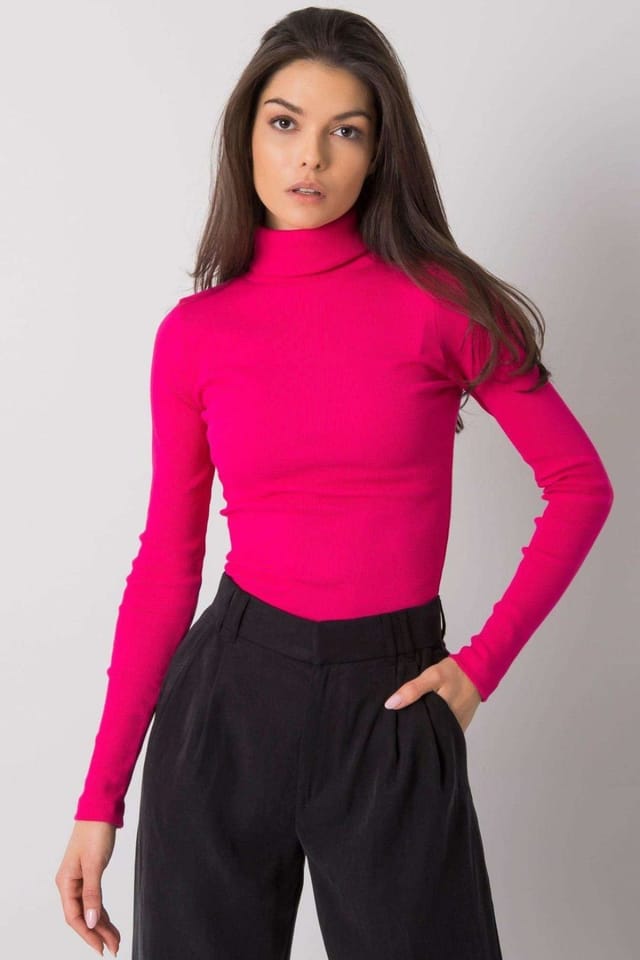 Love Lace Love Lace Women's Fitted Long Sleeve Turtleneck Top Style 173409 in Pink - 2