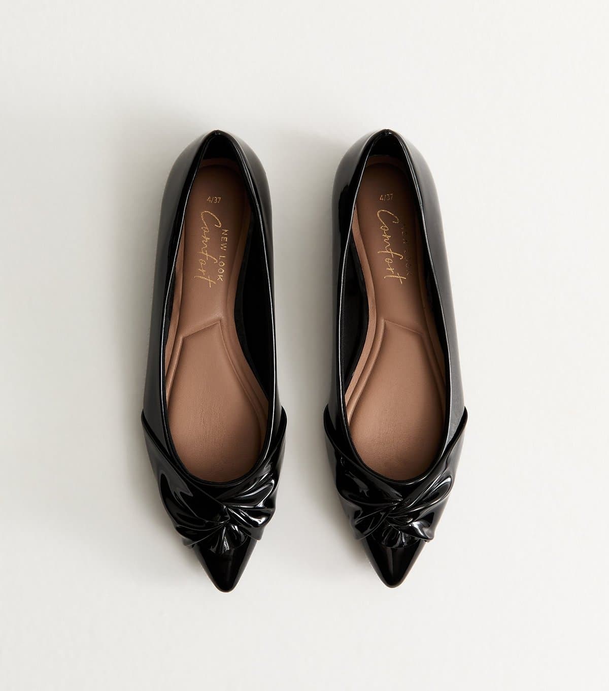 New Look New Look Black Twist Faux Leather Pointed Toe Pumps
