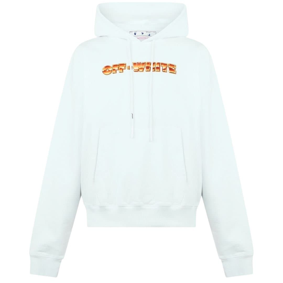 Off-White Off-White Men's White Metal Arrow Logo Skate Hoodie