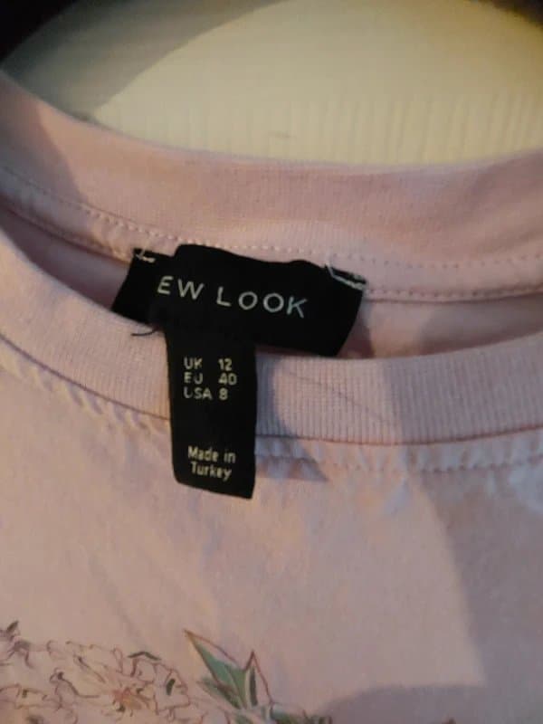 New Look Pink floral tshirt size 12 new look
