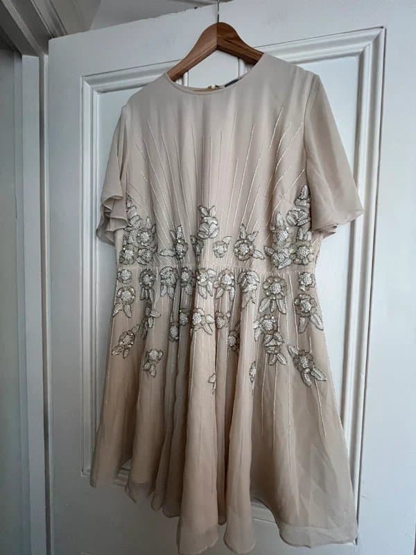 ASOS Exquisite Cream embroidered dress