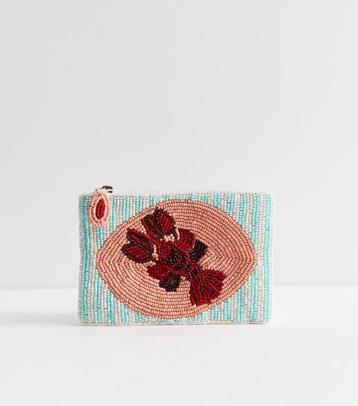 New Look New Look Blue Beaded Lobster Zip Purse