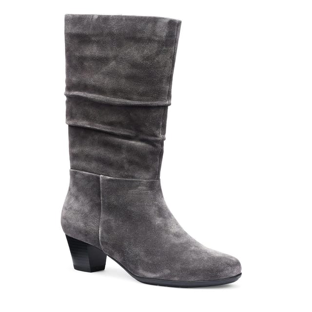 Hotter Hotter Women's Wide Fit 'Sloane' Calf Length Suede Boots in Grey - 2