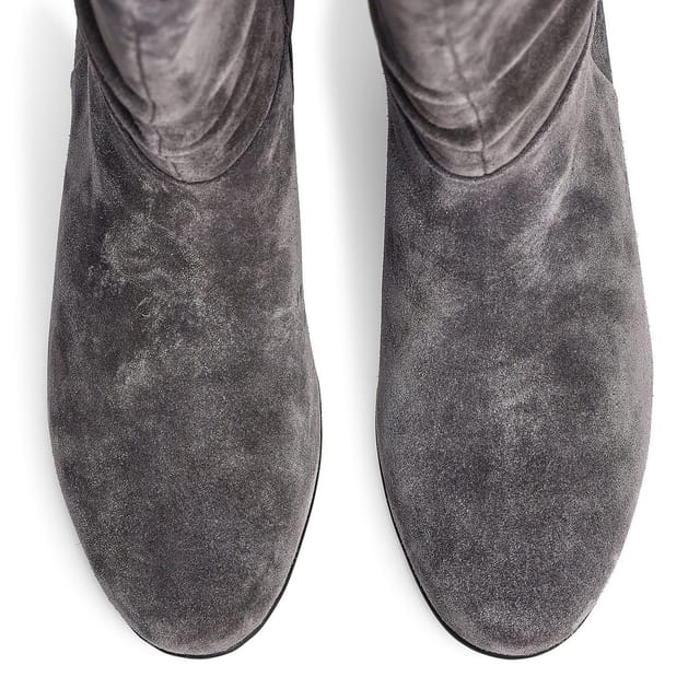Hotter Hotter Women's Wide Fit 'Sloane' Calf Length Suede Boots in Grey - 3