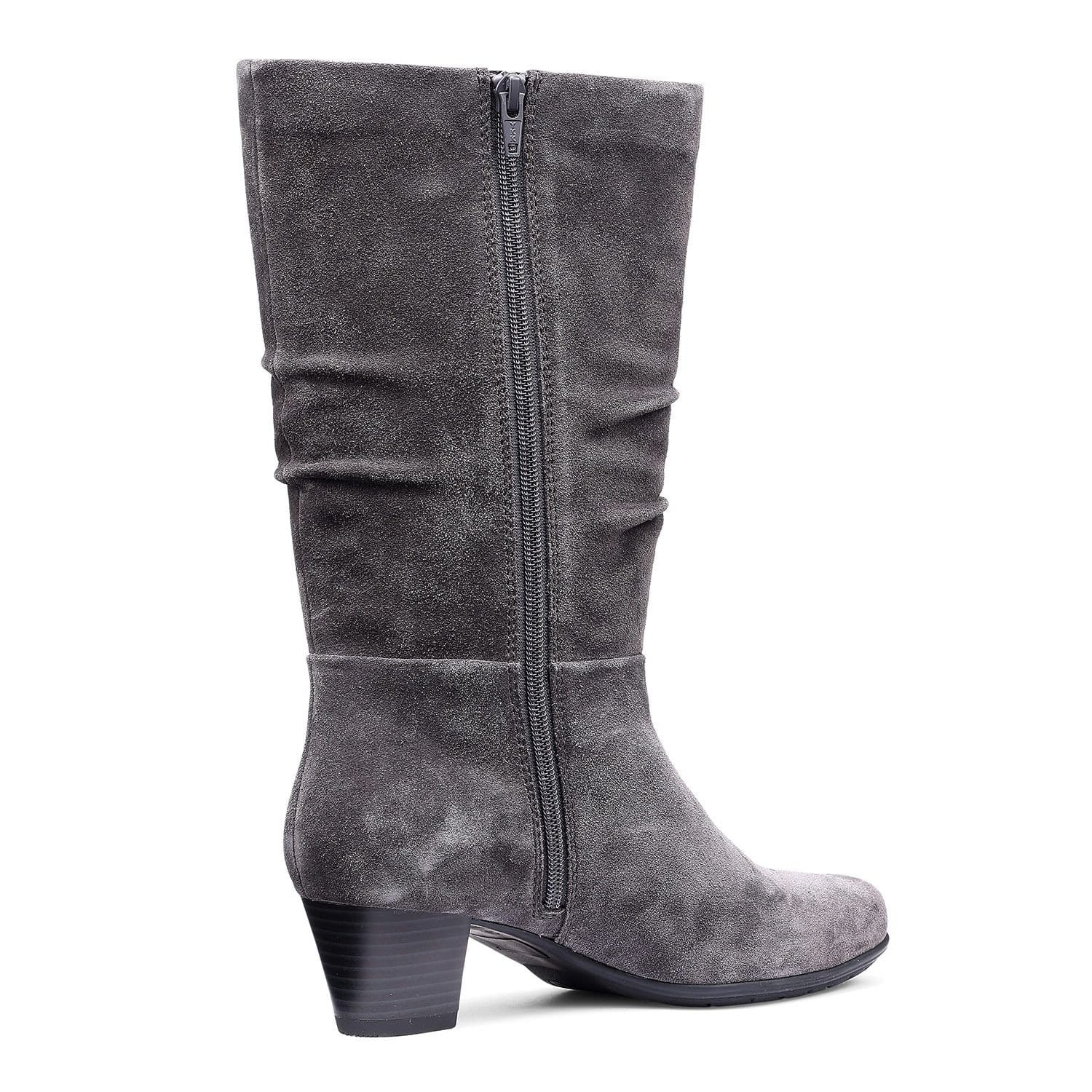 Hotter Hotter Women's Wide Fit 'Sloane' Calf Length Suede Boots in Grey - 4