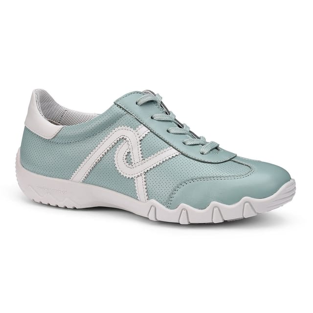 Hotter Hotter Women's 'Marianne' Leather Trainers in Duck Egg Blue - 2
