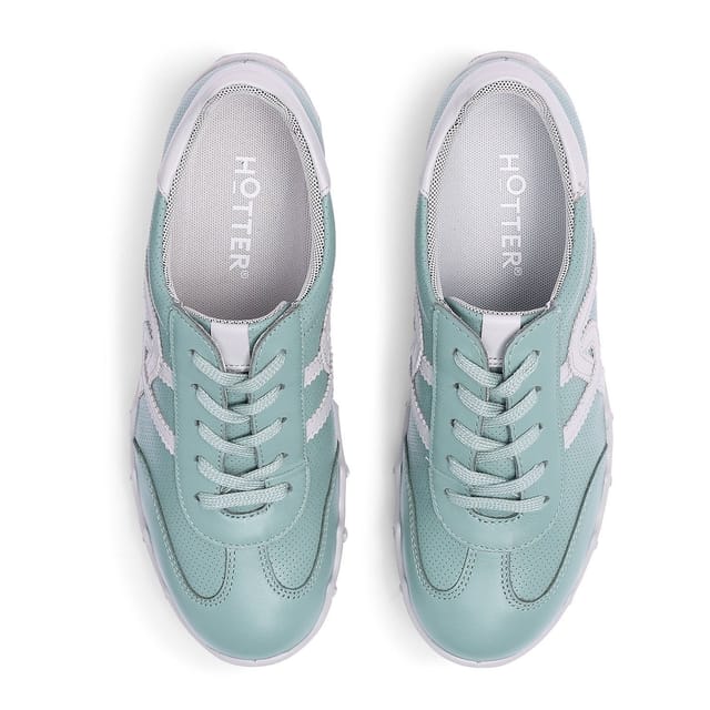 Hotter Hotter Women's 'Marianne' Leather Trainers in Duck Egg Blue - 3