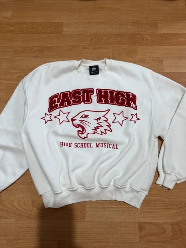 Bershka Disney High School Musical Sweatshirt in Red and White