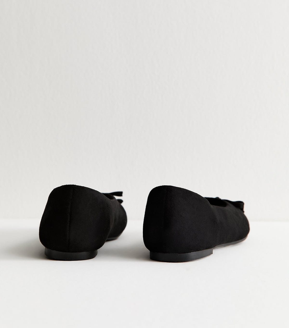 New Look Women's Black Faux Suede Bow Ballerina Pumps New Look - 4