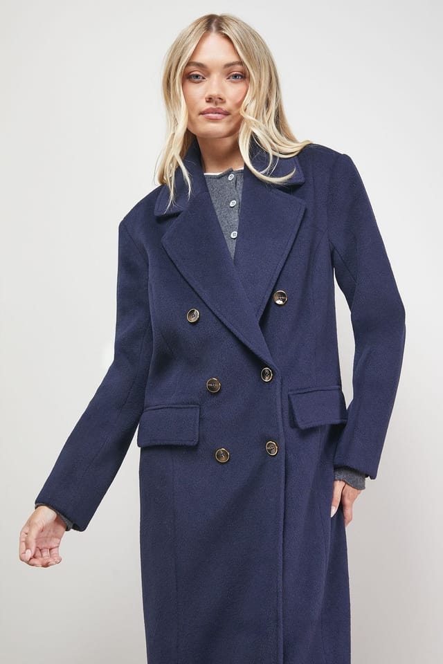 Oasis Oasis Women's Maxi Tailored Coat in Navy - 2