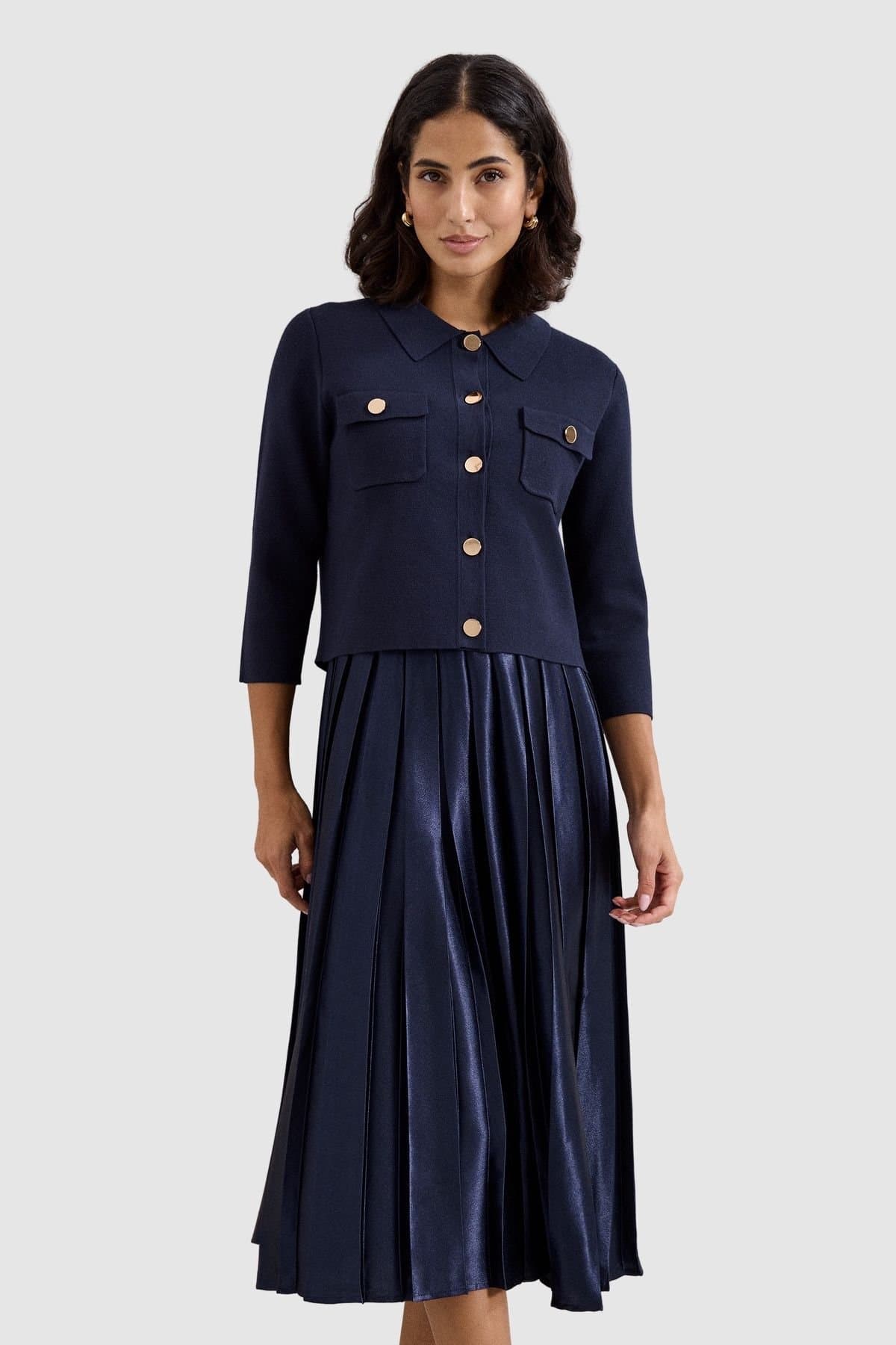 Phase Eight Phase Eight Women's Penny Knit Midi Dress in Dark Navy