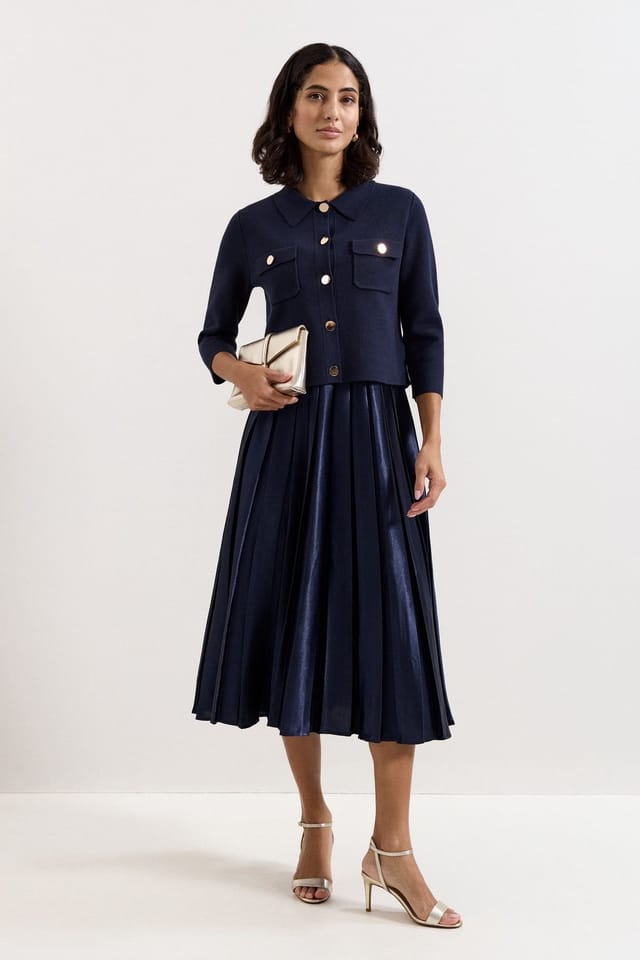 Phase Eight Phase Eight Women's Penny Knit Midi Dress in Dark Navy - 3