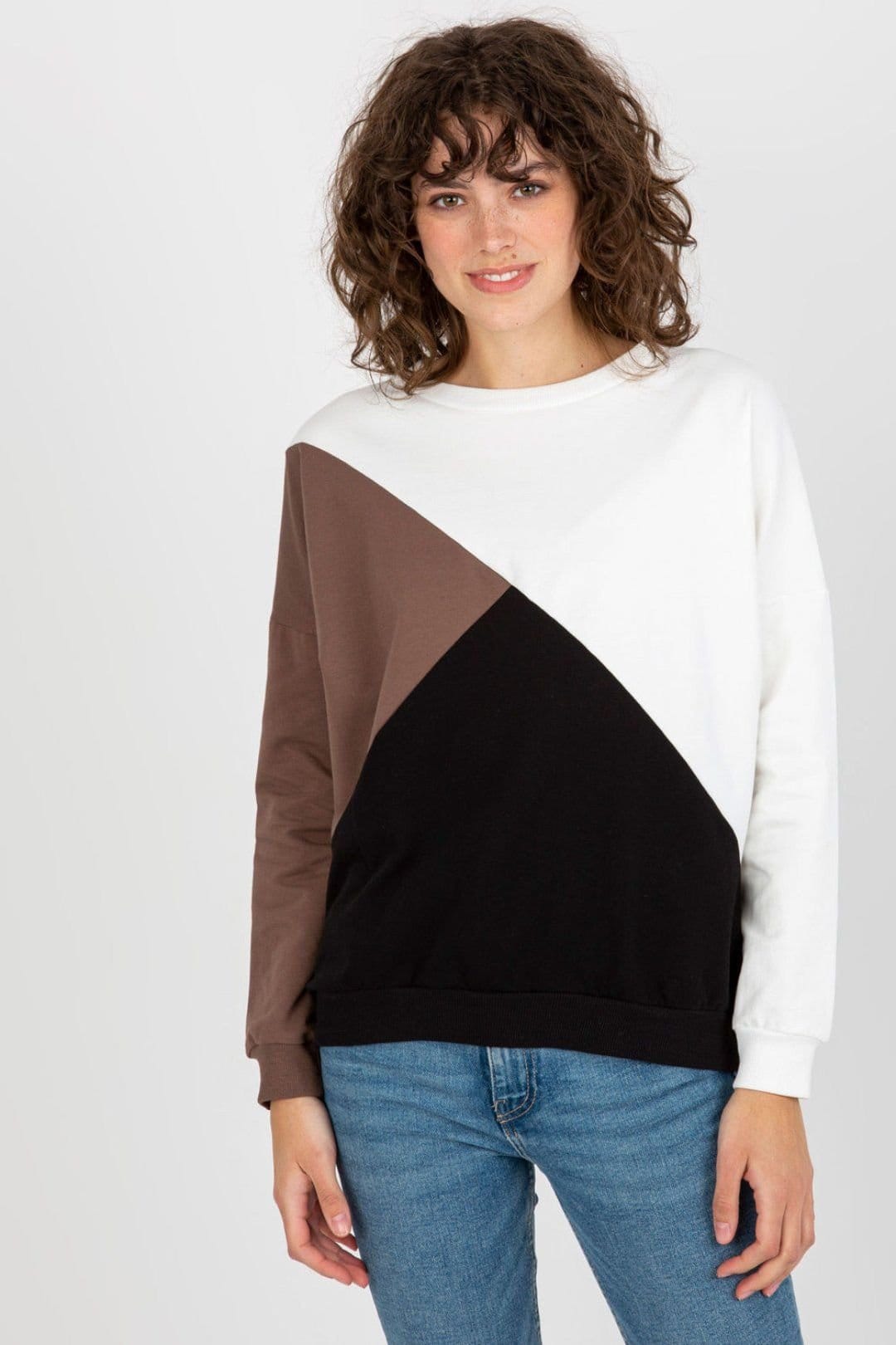 Love Lace Black Tricolor Long Sleeve Crew Sweatshirt