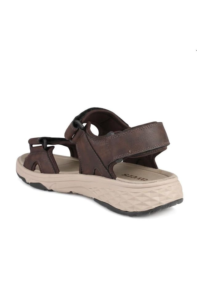 Pavers Pavers Men's Cushioning Adjustable Fasten Sandals in Dark Brown - 3