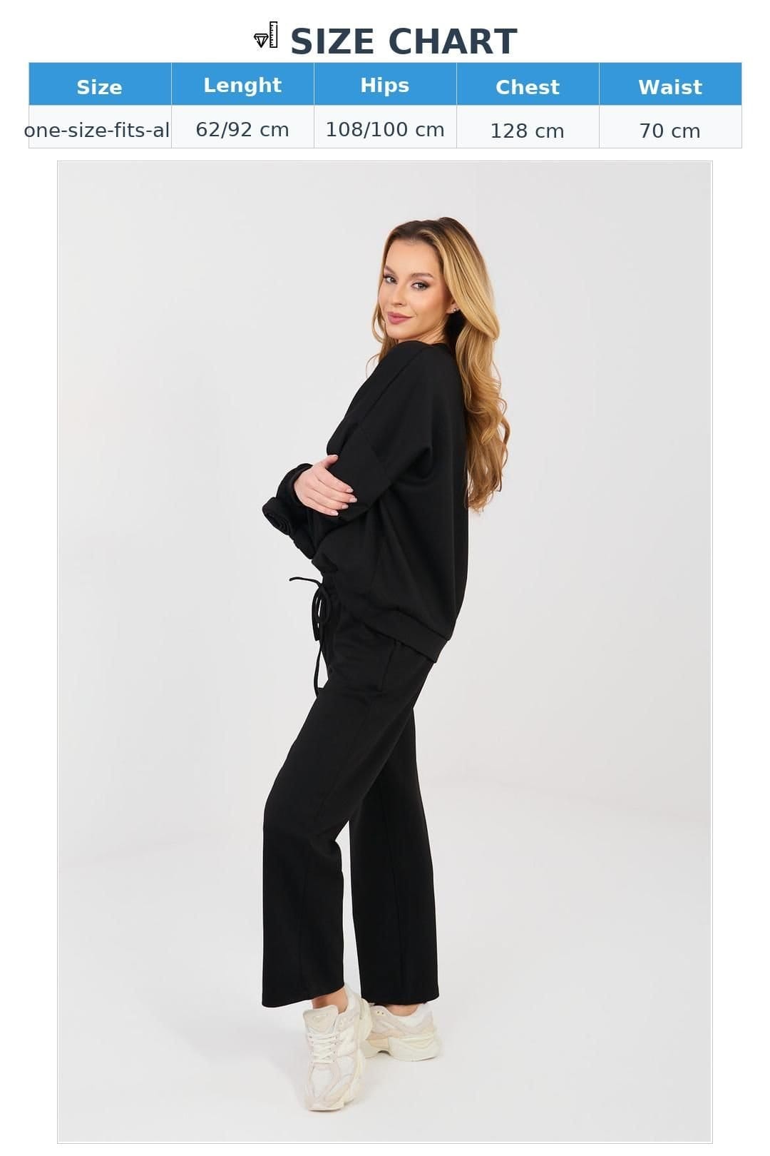 Love Lace Love Lace Women's Viscose Elastane Sweatshirt Pant Set in Black - 4